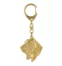 Basset Hound I - Gilded key ring with dog in gift box, handbag decoration, luxury accessory by Art-Dog brand