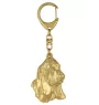 Basset Hound II - Porte-clés doré avec chien dans boîte cadeau, décoration de sac à main, accessoire de luxe de la marque Art-Dog