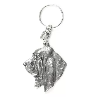 Basset Hound I - Silver-plated pendant with a dog in a decorative box, handbag decoration, backpack pendant by Art-Dog brand
