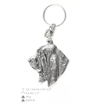 Basset Hound I - Silver-plated pendant with a dog in a decorative box, handbag decoration, backpack pendant by Art-Dog brand