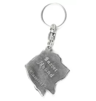 Basset Hound I - Silver-plated pendant with a dog in a decorative box, handbag decoration, backpack pendant by Art-Dog brand