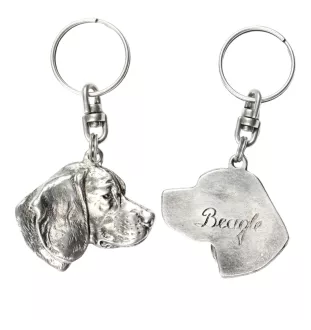 Beagle - Pendentif chien argenté, décoration de sac à main, pendentif sac à dos par la marque Art-Dog