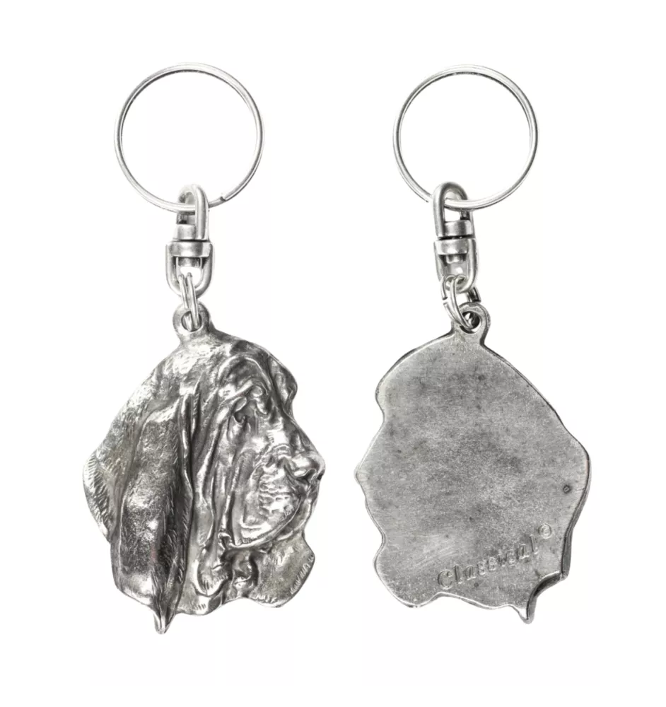 Basset Hound III - Silver-plated pendant with a dog in a decorative box, handbag decoration, backpack pendant by Art-Dog brand