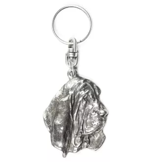 Basset Hound III - Silver-plated pendant with a dog in a decorative box, handbag decoration, backpack pendant by Art-Dog brand
