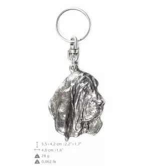 Basset Hound III - Silver-plated pendant with a dog in a decorative box, handbag decoration, backpack pendant by Art-Dog brand