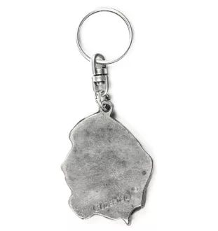 Basset Hound III - Pendentif argenté avec un chien dans une boîte décorative, décoration de sac à main, pendentif de sac à dos par la marque Art-Dog