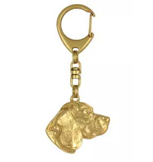 Beagle - Porte-clés doré avec chien, décoration de sac à main, accessoire de luxe de la marque Art-Dog
