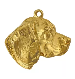 Beagle - Porte-clés doré avec chien, décoration de sac à main, accessoire de luxe de la marque Art-Dog