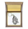 Basset Hound II - Silver-plated pendant with a dog in a decorative box, handbag decoration, backpack pendant by Art-Dog brand