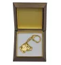 Beagle - Gilded key ring with dog in gift box, handbag decoration, luxury accessory by Art-Dog brand