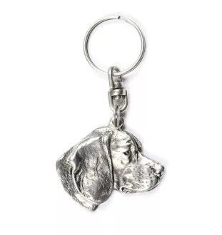 Beagle - Pendentif argenté avec un chien dans une boîte décorative, décoration de sac à main, pendentif de sac à dos par la marque Art-Dog
