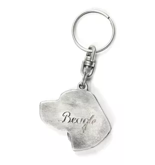 Beagle - Pendentif argenté avec un chien dans une boîte décorative, décoration de sac à main, pendentif de sac à dos par la marque Art-Dog