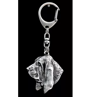 Basset Hound I - Silver-plated key ring with a dog in a gift box, handbag decoration, backpack pendant by Art-Dog brand