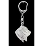 Basset Hound I - Silver-plated key ring with a dog in a gift box, handbag decoration, backpack pendant by Art-Dog brand