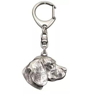 Beagle - Silver-plated key ring with a dog in a gift box, handbag decoration, backpack pendant by Art-Dog brand