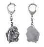 Basset Hound III - Silver-plated key ring with a dog in a gift box, handbag decoration, backpack pendant by Art-Dog brand