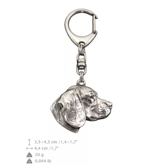 Beagle - Porte-clés argenté avec un chien dans une boîte cadeau, décoration de sac à main, pendentif de sac à dos par la marque Art-Dog