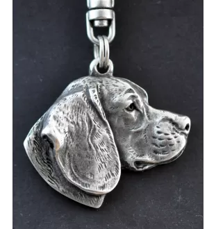 Beagle - Silver-plated key ring with a dog in a gift box, handbag decoration, backpack pendant by Art-Dog brand