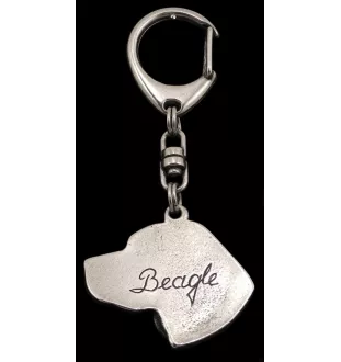 Beagle - Versilberter Schlüsselanhänger mit Hund in einer Geschenkbox, Handtaschenschmuck, Rucksackanhänger der Marke Art-Dog