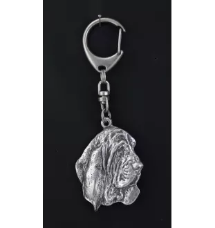 Basset Hound III - Porte-clés argenté avec un chien dans une boîte cadeau, décoration de sac à main, pendentif de sac à dos par la marque Art-Dog