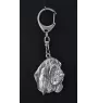 Basset Hound III - Porte-clés argenté avec un chien dans une boîte cadeau, décoration de sac à main, pendentif de sac à dos par la marque Art-Dog