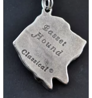 Basset Hound I - Necklace with dog, silver-plated pendant for dog fan, unique jewelry by Art-Dog brand