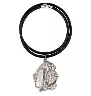 Basset Hound III - collier avec un chien, pendentif en plaqué argent pour les fans de chiens, bijoux uniques de la marque Art-Dog