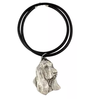 Basset Hound II - Necklace with dog, silver-plated pendant for dog fan, unique jewelry by Art-Dog brand