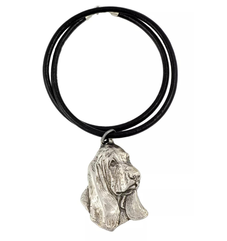 Basset Hound II - Necklace with dog, silver-plated pendant for dog fan, unique jewelry by Art-Dog brand