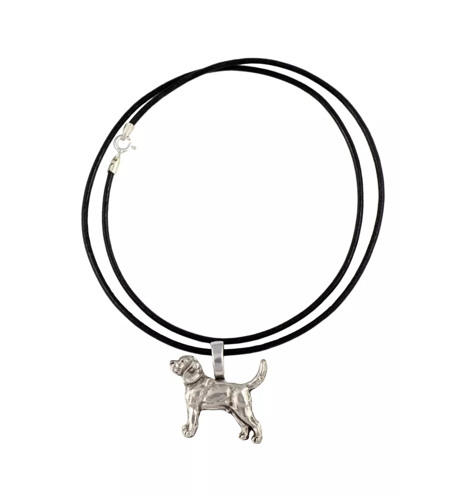 Beagle - Collier pour chien, pendentif plaqué argent pour l'amoureux des chiens, bijoux subtils par Art-Dog