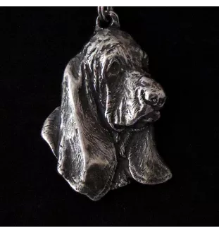 Basset Hound II - Necklace with dog, silver-plated pendant for dog fan, unique jewelry by Art-Dog brand