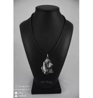 Basset Hound II - collier avec un chien, pendentif en plaqué argent pour les fans de chiens, bijoux uniques de la marque Art-Dog
