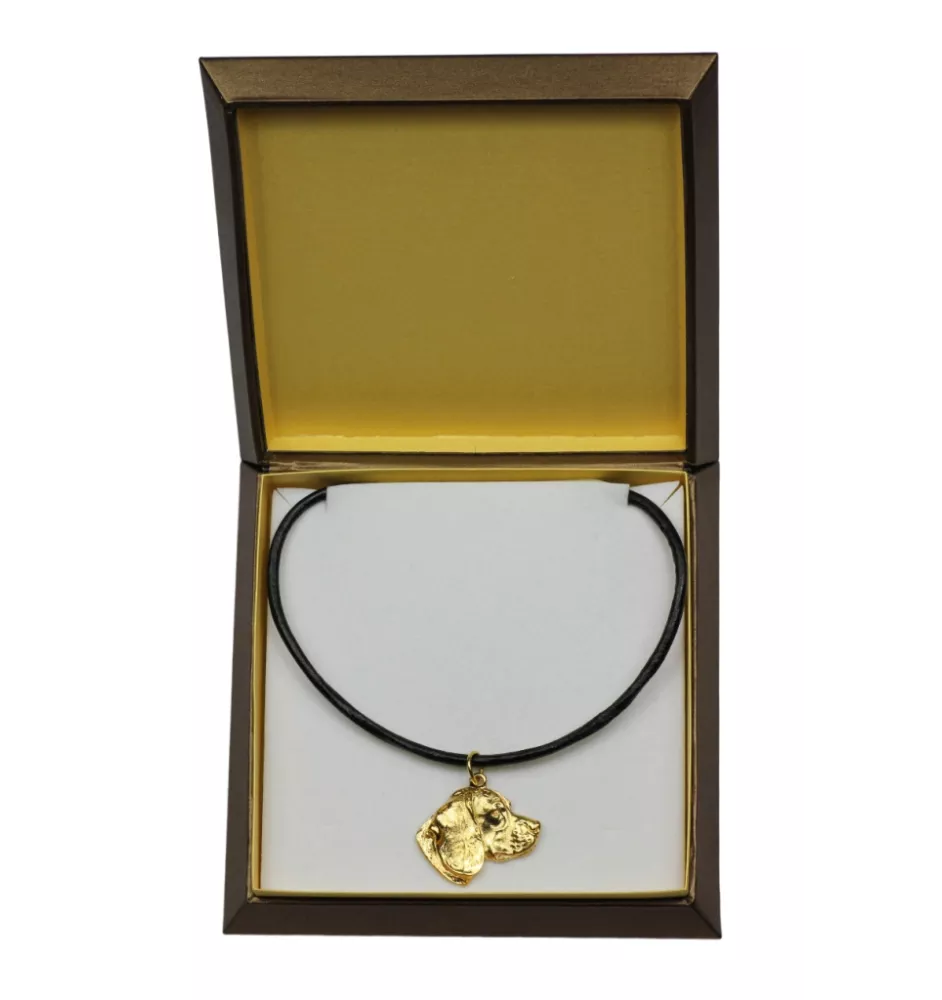 Beagle - Hundehalsband in Geschenkbox, vergoldeter Anhänger für Hundefans, auffälliger Schmuck von Art-Dog