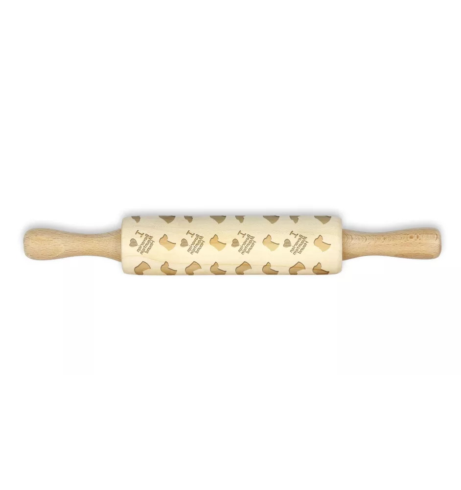 Bayerischer Gebirgsschweisshund - kleiner Nudelholz mit Hundemuster, Nudelholz für Kinder, Verzierung von Keramikton von Art-Dog.