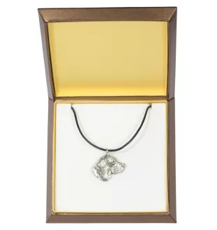 Beagle - Hundehalsband in Geschenkbox, versilbertes Medaillon für Hundefans, markanter Anhänger der Marke Art-Dog