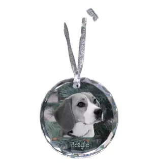 Beagle - boule de Noël en cristal avec une photo, photo de chien dans le cristal, décoration personnalisée pour sapin de Noël de la marque Art-Dog