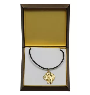 Basset Hound I - Collier de chien dans une boîte cadeau, pendentif plaqué or pour les fans de chiens, bijoux remarquables par Art-Dog