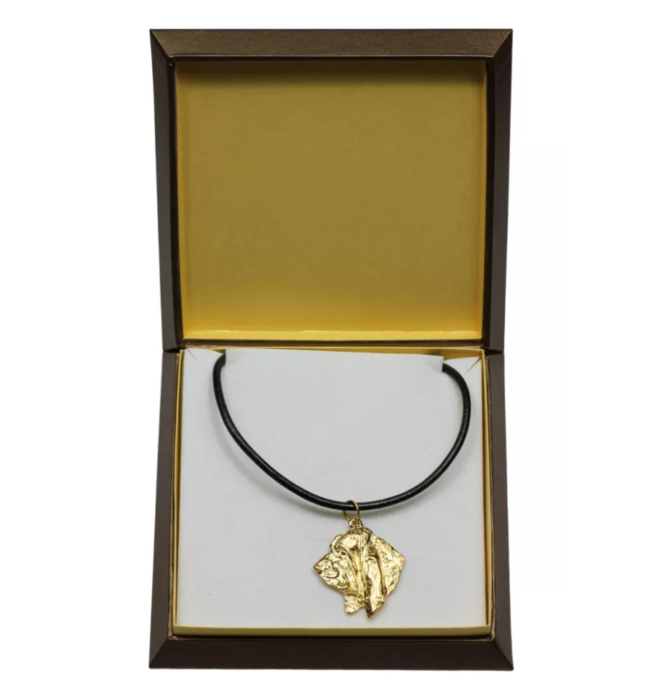 Basset Hound I - Hundehalsband in Geschenkbox, vergoldeter Anhänger für Hundefans, auffälliger Schmuck von Art-Dog