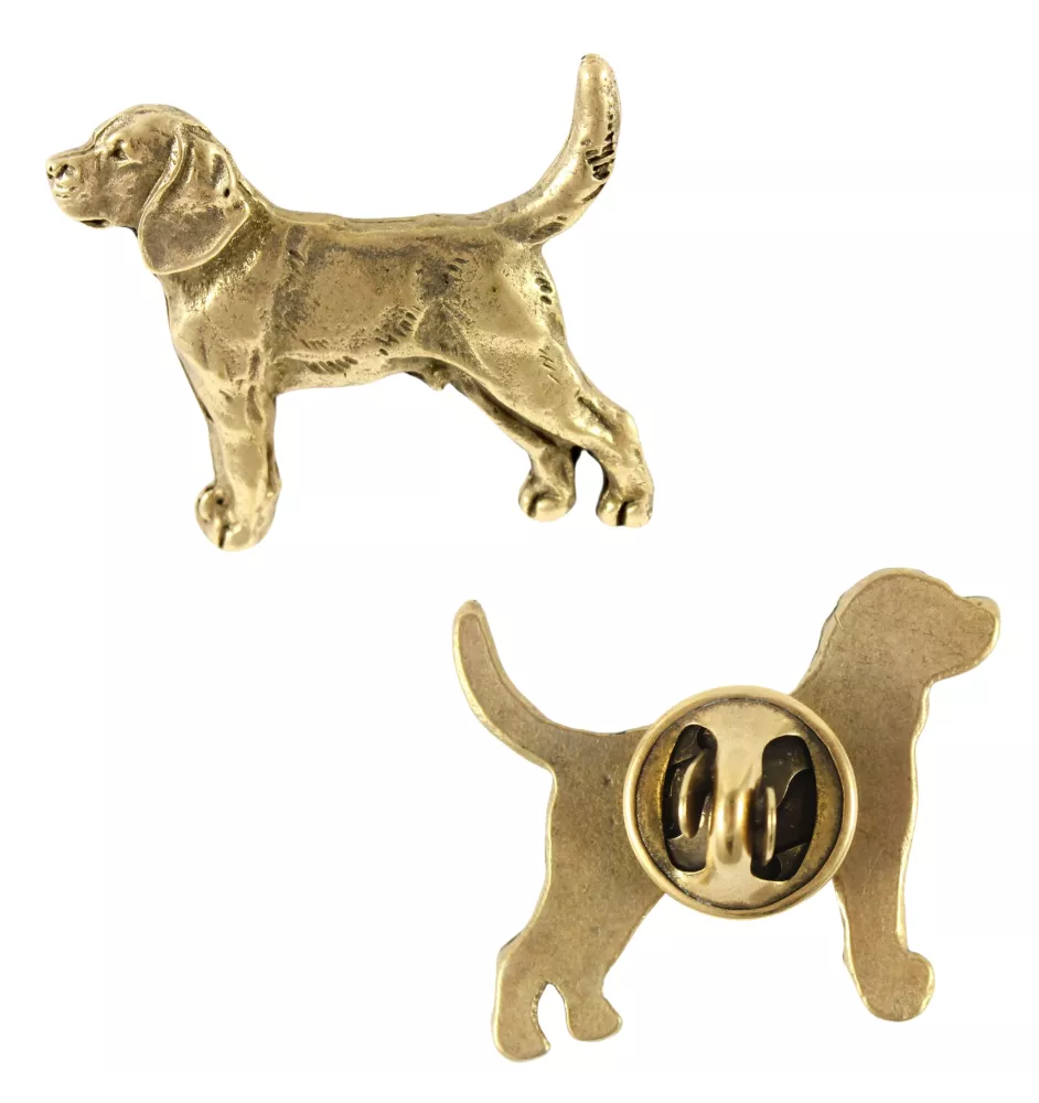 Beagle - Broche de chien dans une boîte décorative, épingle élégante en plaqué or, épingle de veste de la marque Art-Dog