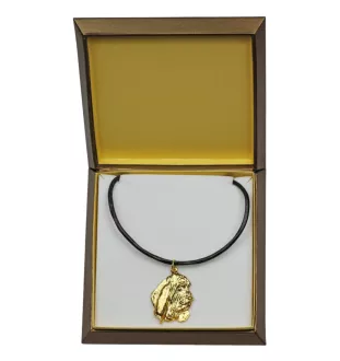 Basset Hound III - Hundehalsband in Geschenkbox, vergoldeter Anhänger für Hundefans, auffälliger Schmuck von Art-Dog