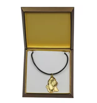 Basset Hound II - Collier de chien dans une boîte cadeau, pendentif plaqué or pour les fans de chiens, bijoux remarquables par Art-Dog