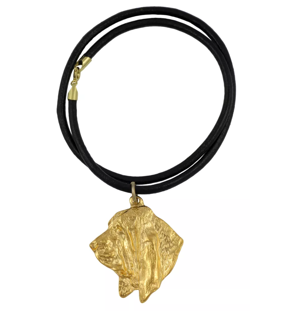 Basset Hound I - Collier pour chien, pendentif plaqué or pour fan de chien, bijoux uniques de la marque Art-Dog