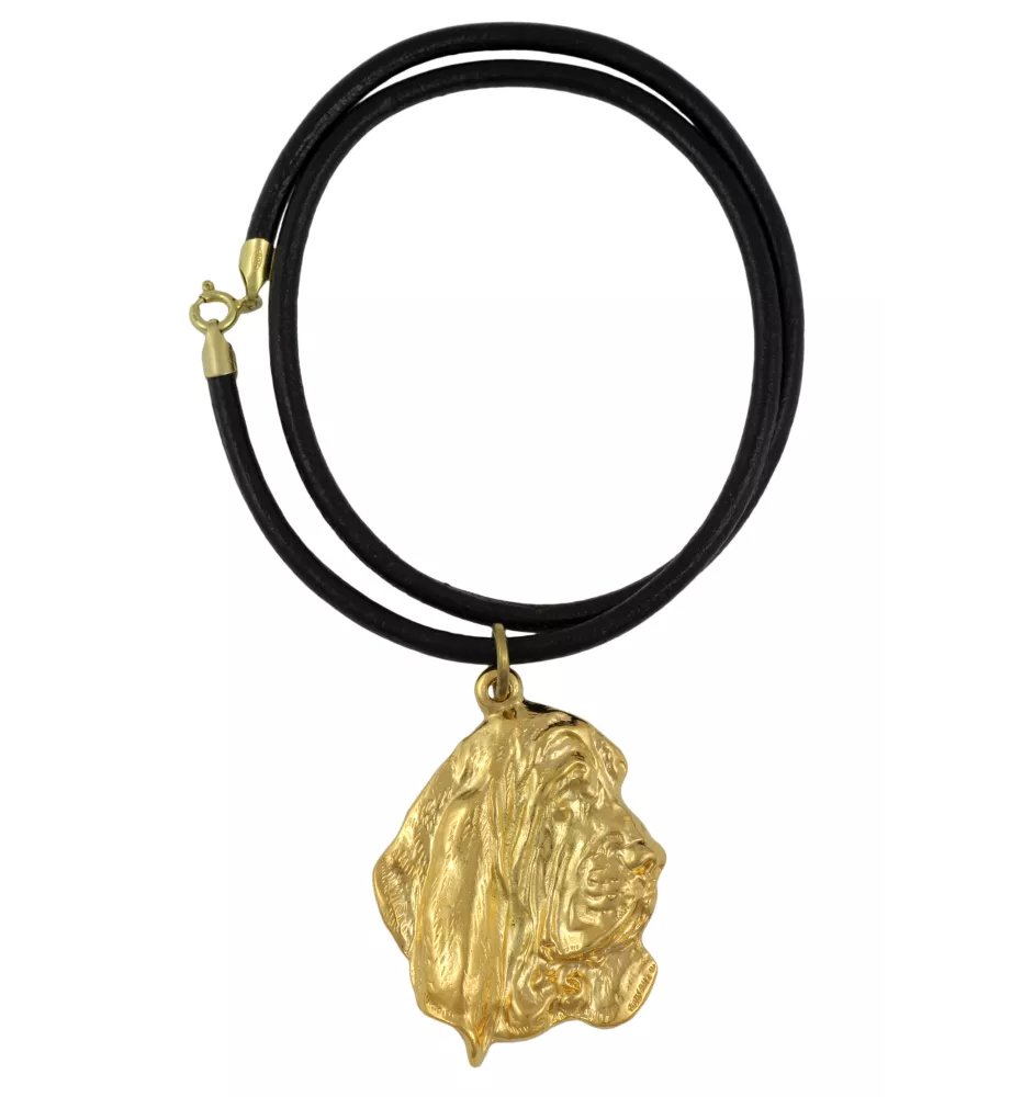 Basset Hound III - Hundehalsband, vergoldeter Anhänger für Hundefans, einzigartiger Schmuck der Marke Art-Dog