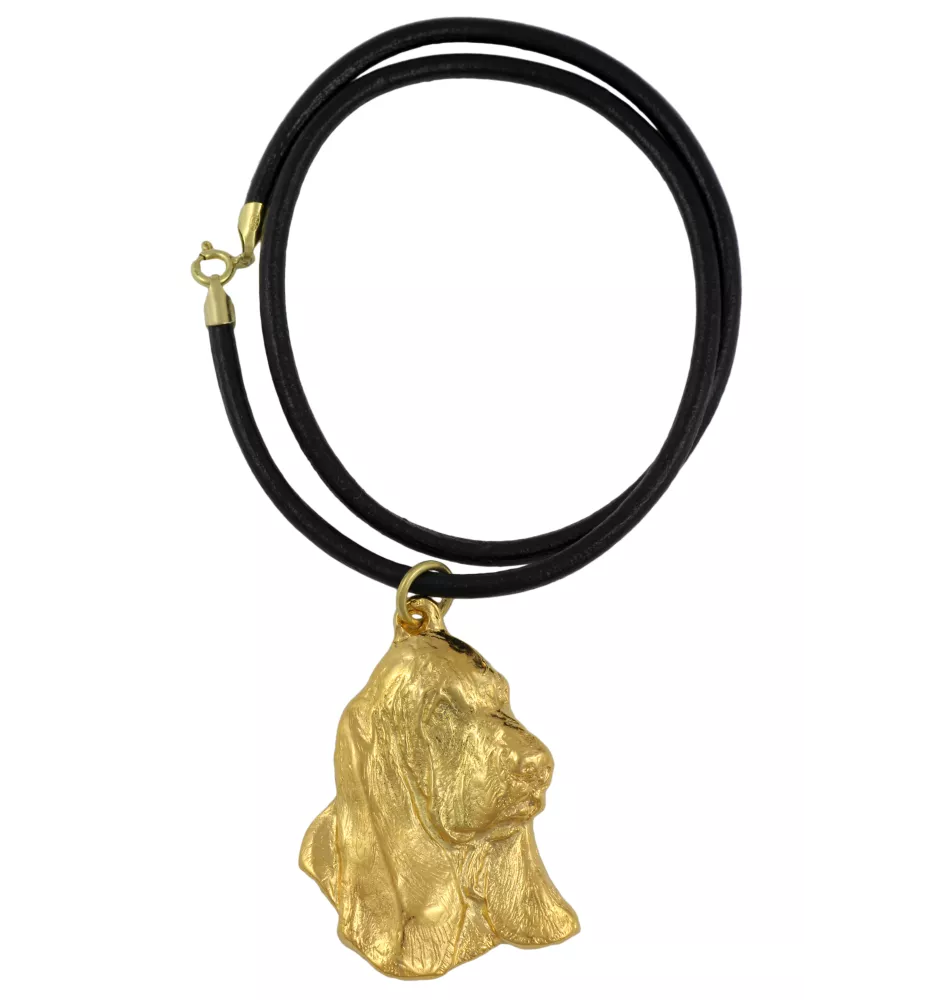 Basset Hound II - Dog necklace, gold-plated pendant for dog fan, unique jewellery by Art-Dog brand