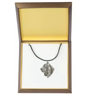Basset Hound I - Collier de chien dans une boîte cadeau, médaillon argenté pour fan de chien, pendentif remarquable de la marque Art-Dog
