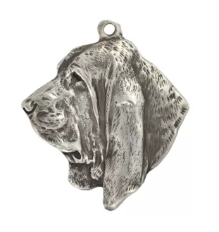 Basset Hound I - Hundehalsband in Geschenkbox, versilbertes Medaillon für Hundefans, markanter Anhänger der Marke Art-Dog