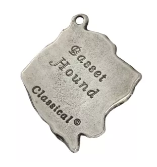 Basset Hound I - Dog necklace in gift box, silver-plated locket for dog fan, striking pendant by Art-Dog brand