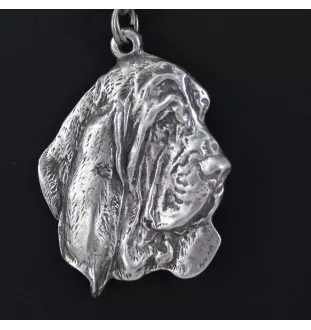 Basset Hound III - Dog necklace in gift box, silver-plated locket for dog fan, striking pendant by Art-Dog brand