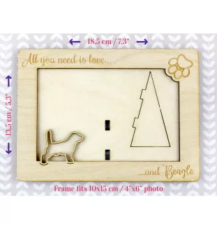 Beagle ramka na zdjęcie ze sklejki Art-Dog
