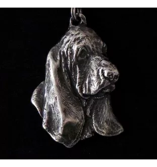 Basset Hound II - Collier de chien dans une boîte cadeau, médaillon argenté pour fan de chien, pendentif remarquable de la marque Art-Dog